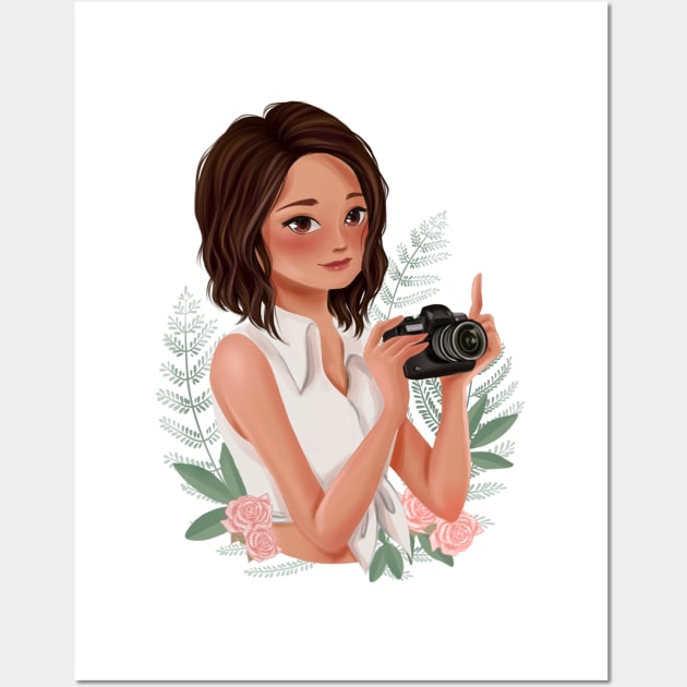 A girl who loves camera - Hameoart Wall Art by Hameo Art